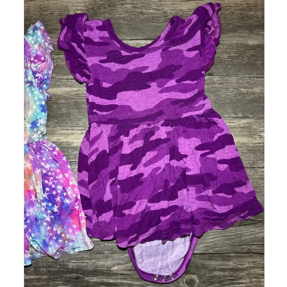 Little Sleepies 18/24 Bodysuit Twirls Bundle - Berry Camo & Stardust